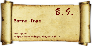 Barna Inge névjegykártya